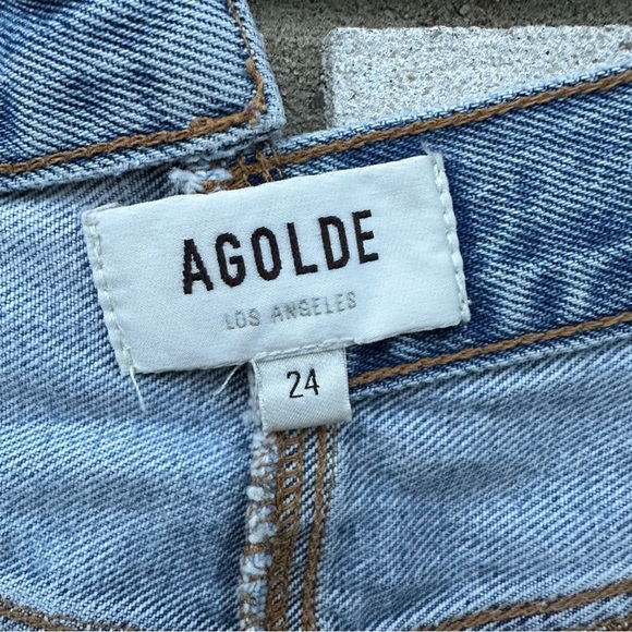 Agolde Criss Cross Denim Jean Short Symbol - Picture 9 of 11